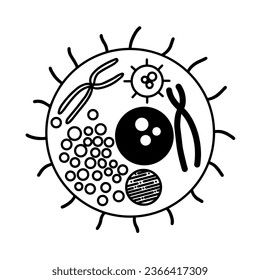 Microbiology Things Icon (Bacteria), True Black Icon