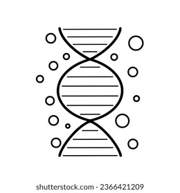 Microbiology Things Icon (DNA), True Black Icon