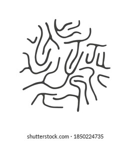 Microbiology vector bacterial cell. Bacterial microorganism hand drawn outline doodle icon.