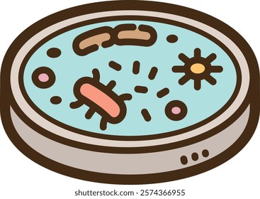 Microbiology vector doodle illustration and graphic