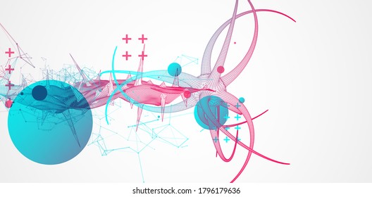 Microbiology virus science 3d vector. Microscopic bacteria. Bacterium microorganism, viruses and microbes background.