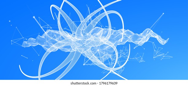 Microbiology virus science 3d vector. Microscopic bacteria. Bacterium microorganism, viruses and microbes background.