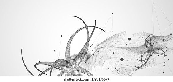 Microbiology virus science 3d vector. Microscopic bacteria. Bacterium microorganism, viruses and microbes background.