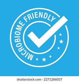 microbiome friendly abstract. microbiome friendly vector icon isolated on blue background