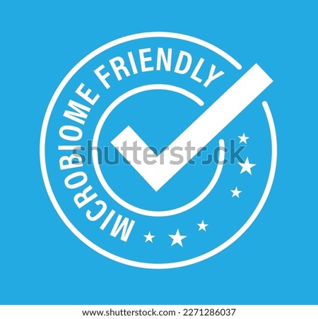 microbiome friendly abstract. microbiome friendly vector icon isolated on blue background