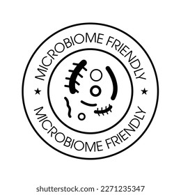 microbiome friendly vector icon, black in color, microbiome friendly abstract