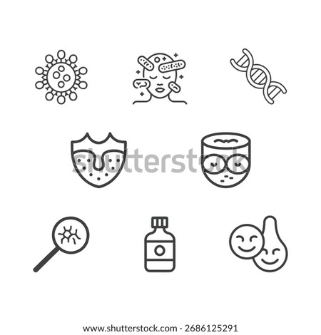 Microbiome icon in flat vector style, clean medical and biological symbol for science and healthcare design.