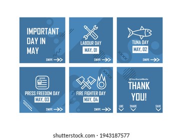 Microblog about may important day design. Easy to edit with vector file. Can use for your creative content. Especially about event reminder and social media content.