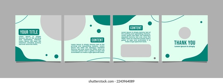 microblog or carousel post creative template for instagram. social media post template with green theme