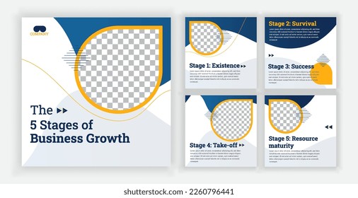 microblog or carousel post creative template Design, Set of Business Social Media Carousel Post
