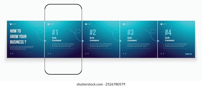 Microblog or carousel post creative template. Social media carousel post template. Simple and creative background for carousel banner template
