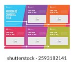 Microblog carousel slides template for social media. business marketing social media post bundle for tips sharing, ads posts set, influencer blog posts design, motivational text quotes template