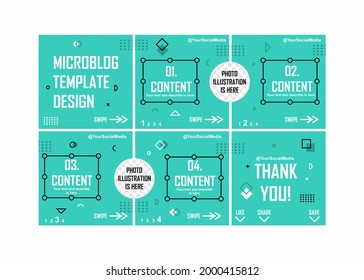 Microblog and carousel template design. Easy to edit with vector file. Can use for your creative content. Especially for social media content.