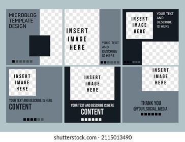 Microblog design with flat design style for your digital content on social media