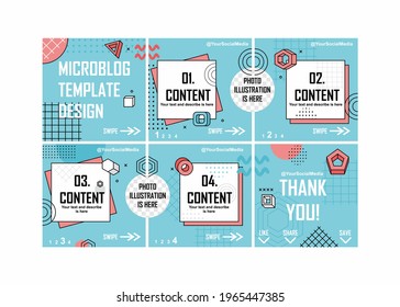 Microblog template with memphis style. Easy to edit vector file. Can use for your creative content. Especially for social media content and marketing.