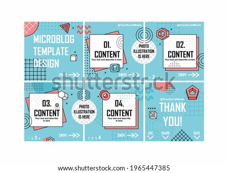 Microblog template with memphis style. Easy to edit vector file. Can use for your creative content. Especially for social media content and marketing.