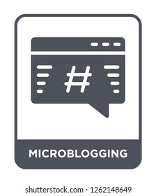 microblogging icon vector on white background, microblogging trendy filled icons from Technology collection, microblogging simple element illustration