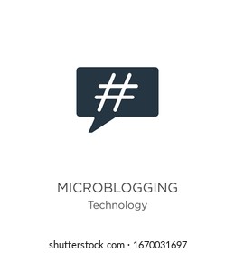 Microblogging icon vector. Trendy flat microblogging icon from technology collection isolated on white background. Vector illustration can be used for web and mobile graphic design, logo, eps10