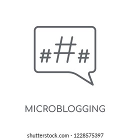 Microblogging linear icon. Modern outline Microblogging logo concept on white background from Technology collection. Suitable for use on web apps, mobile apps and print media.
