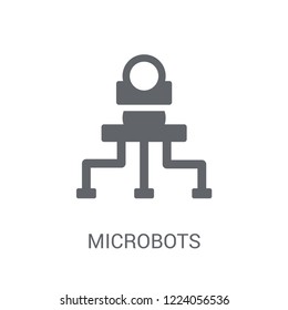 Microbots icon. Trendy Microbots logo concept on white background from Artificial Intelligence collection. Suitable for use on web apps, mobile apps and print media.