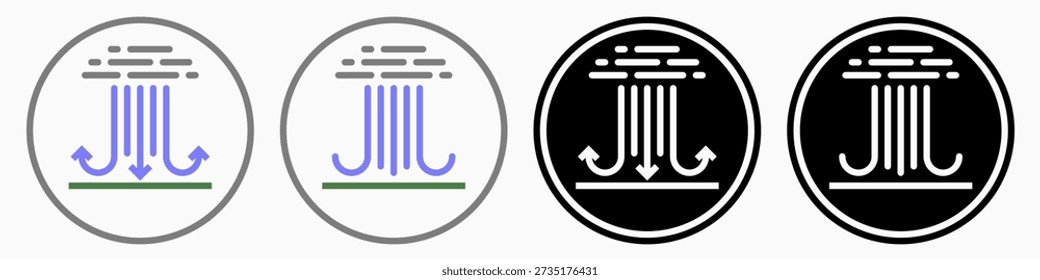 Microburst Icons: vector illustration of microburst icons with white background