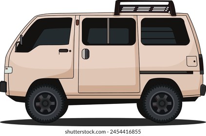 Microbus design, side view, white background