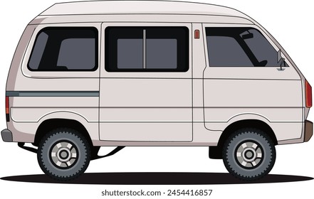 Microbus design, side view, white background