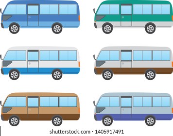 Microbus image illustration. Color variations