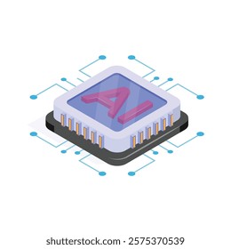 Microchip with AI text, symbolizing advanced artificial intelligence systems