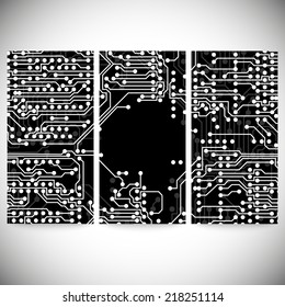 Microchip background, electronic circuit, EPS10 vector illustration