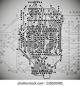 Microchip background, electronics circuit, EPS10 vector illustration.