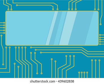 microchip banner technology symbol abstract background vector