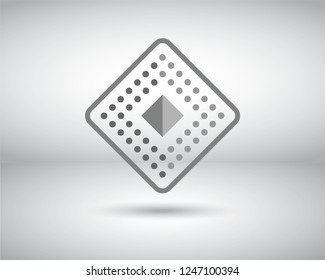 A microchip BGA icon vector 