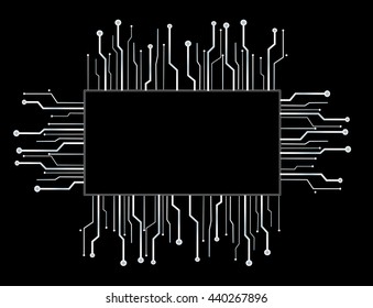 microchip box technology line background