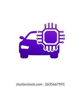 microchip e um ícone de carro, vetor
