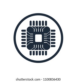 Microchip chip circuit component of computer system technology for microprocessor memory processor and CPU electronic chipset.