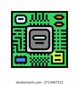 circuito de microchip linhas ícone de cor vetor. sinal de linhas de circuito de microchip. ilustração símbolo isolado