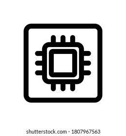 Microchip (Computer And Hardware) icon outline vector. isolated on white background