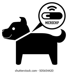 microchip in dog sign icon