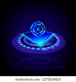 Microchip electronic motherboard engineering technology futuristic cyberspace abstract background vector illustration
