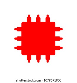 Microchip of the electronics, flat icon, computer chip – stock vector
