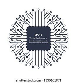 Microchip of the electronics for infographics, websites, mobile apps and websites. Vector flat icon.