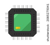 microchip flat clipart vector illustration
