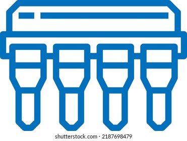 Microchip. Flat Vector Icon. Simple blue symbol on white background