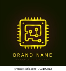 Microchip golden metallic logo
