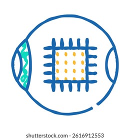 microchip for good eye vision doodle icon sketch vector. microchip for good eye vision sign. isolated symbol illustration