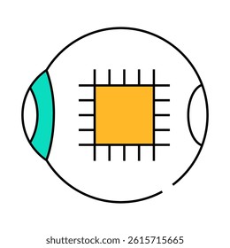 microchip for good eye vision line icon vector. microchip for good eye vision sign. isolated symbol illustration