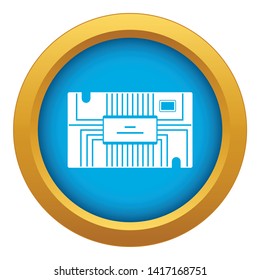 Microchip icon blue vector isolated on white background for any design