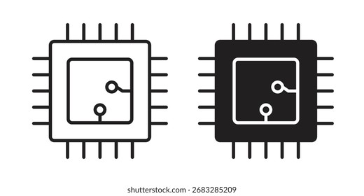 Mikrochip-Icon Clipart und Lineart-Vektorsymbole