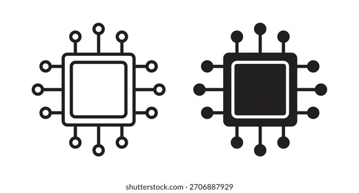 Colección de iconos de microchip. iconos simples modernos para el Web